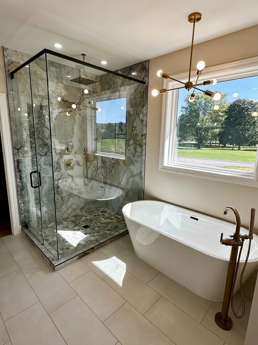 Modern remodeled bathroom